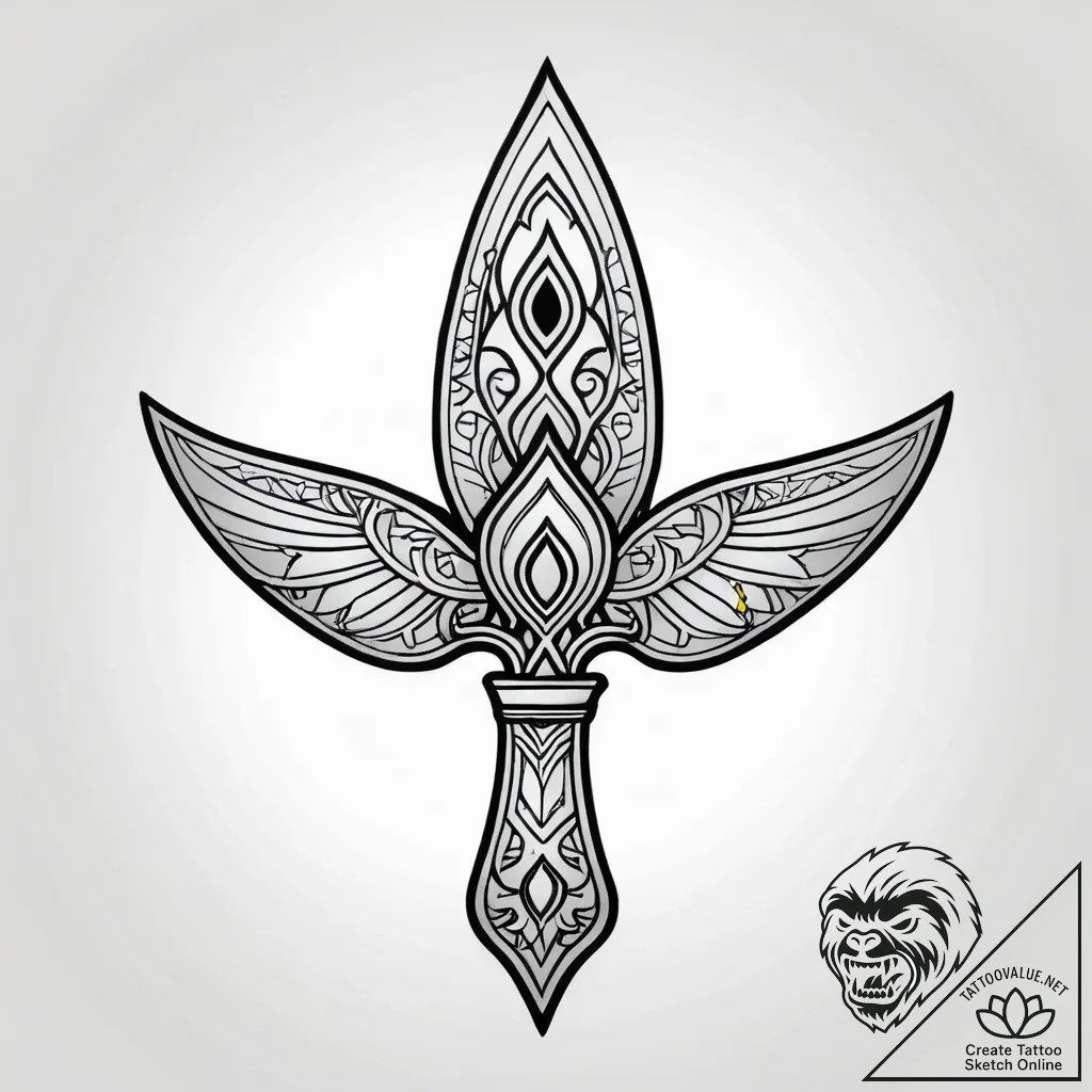 Glyph-etched blade piercing void, tattoo flas... - style Jagger Old - tattoo sketch (09.11.2025 08:22)