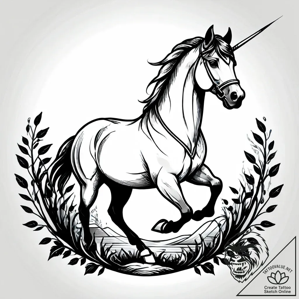 Tat tattoo sketch, horse galloping through da... - style Jagger Old - tattoo sketch (09.11.2025 08:42)