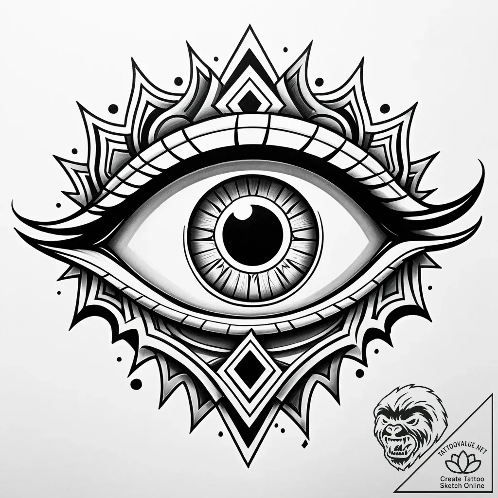 Keyhole with an eye peeping through, artistic... - style Jaeger Simple - tattoo sketch (09.11.2025 08:52)