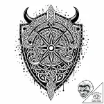 Tattoo sketch, viking shield with nordic patt… – style Jaeger Mini – tattoo sketch (09.11.2025 08:58)