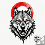 Werewolf howling at a blood moon, tattoo sket… – style Jagger Old – tattoo sketch (09.11.2025 09:02)