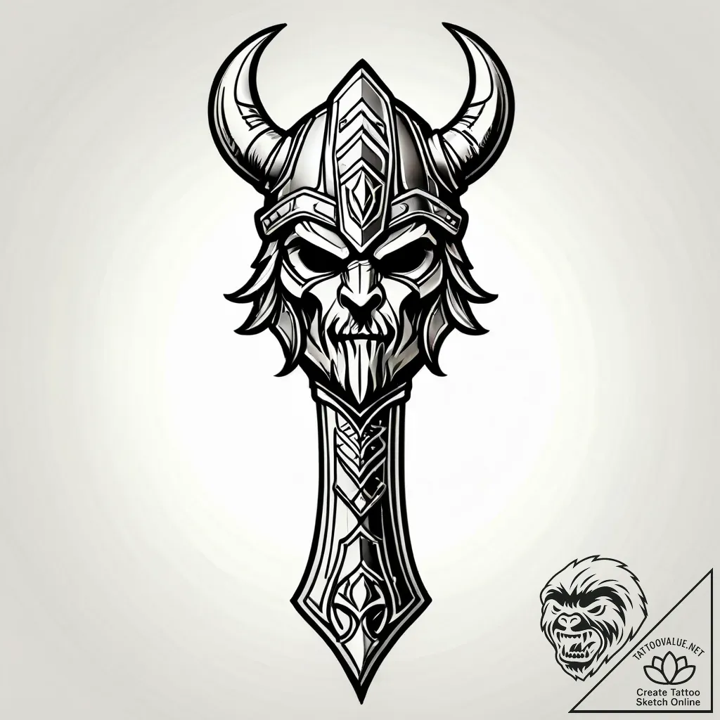 Viking warrior with a cybernetically enhanced... - style Jagger Old - tattoo sketch (09.11.2025 09:43)