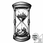 An hourglass filled with city dust instead of… – style Jaeger Mini – tattoo sketch (09.11.2025 09:58)