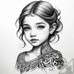Child’s portrait, concept art for tattoo, rou… – style Jaeger Simple – tattoo sketch (09.11.2025 10:53)
