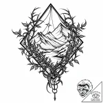 Kite trapped in thorned vines, artistic tatto… – style Jaeger Mini – tattoo sketch (09.11.2025 11:18)