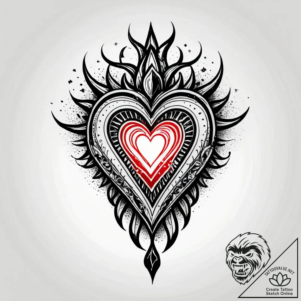 Volcanic heart devouring light, tattoo line a... - style Jagger Old - tattoo sketch (09.11.2025 11:23)