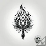 Burning blade trapped in ice, artistic tattoo… – style Jagger Old – tattoo sketch (09.11.2025 12:02)