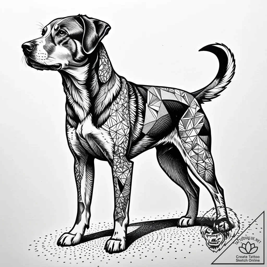 Hunting dog on point, focused and disciplined... - style Jaeger Simple - tattoo sketch (09.11.2025 12:13)