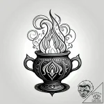 Alchemy cauldron with spectral smoke, concept… – style Jagger Old – tattoo sketch (09.11.2025 12:18)
