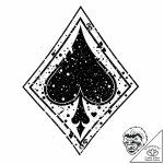 Spades card suit, tattoo drawing outline, cle… – style Jaeger Mini – tattoo sketch (09.11.2025 12:40)