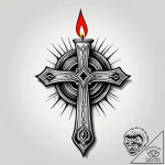 Arcane candle melting upwards, tattoo sketch… – style Jagger Old – tattoo sketch (09.11.2025 12:43)