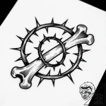 Thorn sigil carved in bone, tattoo drawing ou… – style Flux Inscriptions – tattoo sketch (09.11.2025 12:46)
