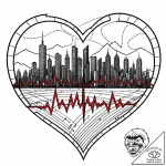Heart monitor ekg line morphing into a city s… – style Jaeger Mini – tattoo sketch (09.11.2025 13:28)