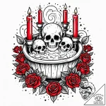 A whimsical bubble bath with flower petals an… – style Jaeger Mini – tattoo sketch (09.11.2025 13:52)