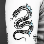 Uroboros (snake eating tail) made of fire and… – style Flux Inscriptions – tattoo sketch (09.11.2025 13:58)
