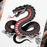Dark water serpent, tattoo sketch design, bla… – style Flux Inscriptions – tattoo sketch (09.11.2025 14:10)