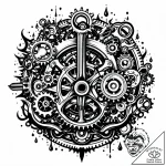 Tat tattoo sketch, wrench and gears entwined… – style Jaeger Mini – tattoo sketch (09.11.2025 14:28)