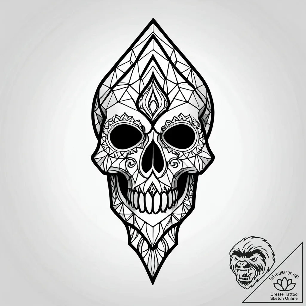 Keyhole within iron skull, artistic tattoo sk... - style Jagger Old - tattoo sketch (09.11.2025 14:31)