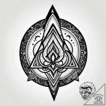 Burned paper with arcane symbols, tattoo line… – style Jagger Old – tattoo sketch (09.11.2025 14:42)