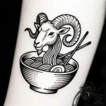 Ramen bowl with a narutomaki swirl, tattoo sk… – style Flux Inscriptions – tattoo sketch (09.11.2025 14:46)