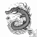 Alligator, concept art for tattoo, sepia tone… – style Jaeger Mini – tattoo sketch (09.11.2025 14:52)