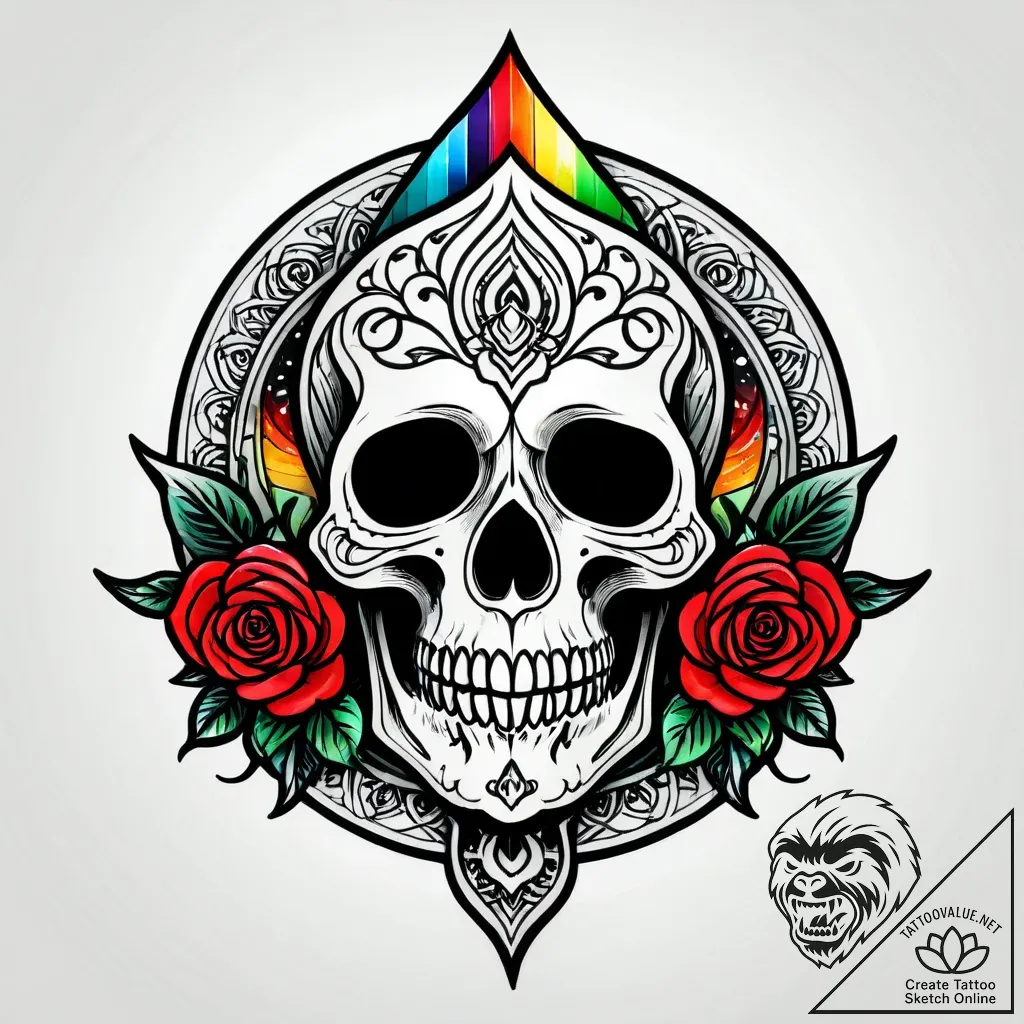 Mirror blade beneath spectral bloom, tattoo f... - style Jagger Old - tattoo sketch (09.11.2025 14:55)