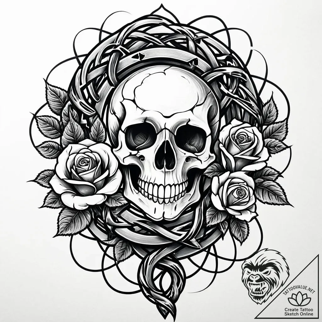 Atomic serpent coiled in wires, ink illustrat... - style Jaeger Mini - tattoo sketch (09.11.2025 15:04)