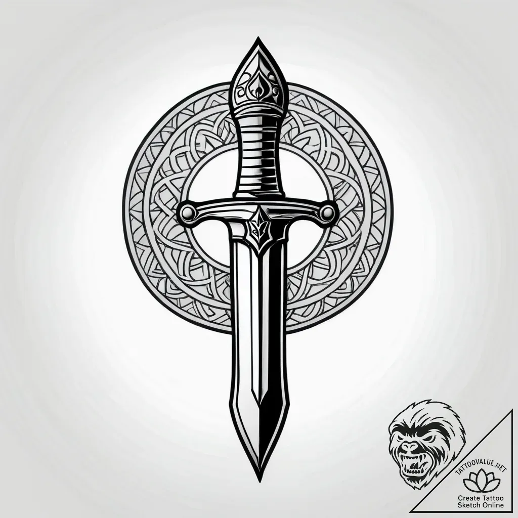 Dagger in cursed chalice, tattoo drawing outl... - style Jagger Old - tattoo sketch (09.11.2025 15:06)