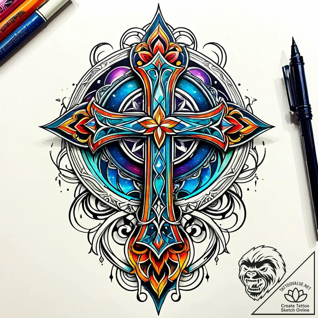 Armor forged from starlight and shadow, ink i... - style Jaeger Simple - tattoo sketch (09.11.2025 15:25)