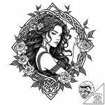 Tattoo sketch, merida with wild roses and tho… – style Jaeger Mini – tattoo sketch (09.11.2025 15:40)