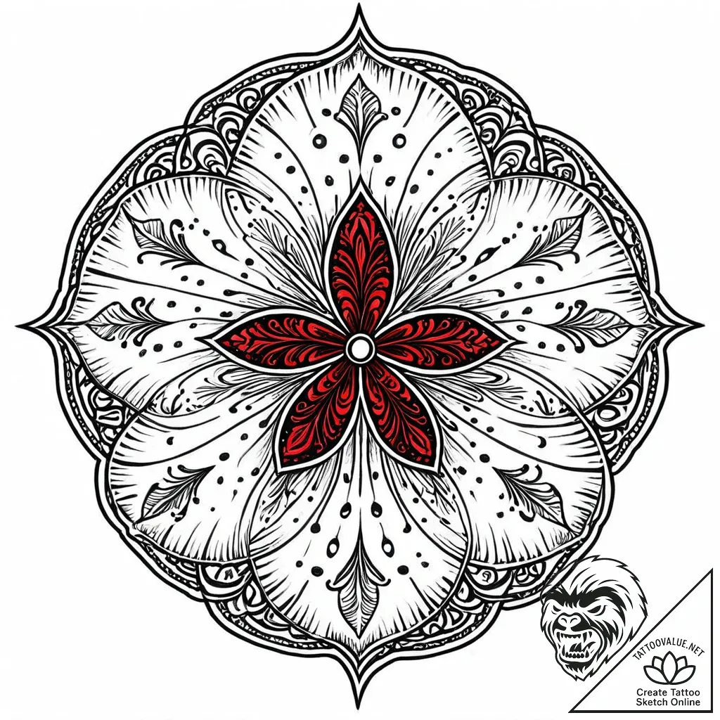 Sand dollar pattern, intricate and natural, t... - style Jaeger Mini - tattoo sketch (09.11.2025 16:04)