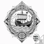Viking longship in a storm, tattoo line art,… – style Jaeger Mini – tattoo sketch (09.11.2025 16:16)