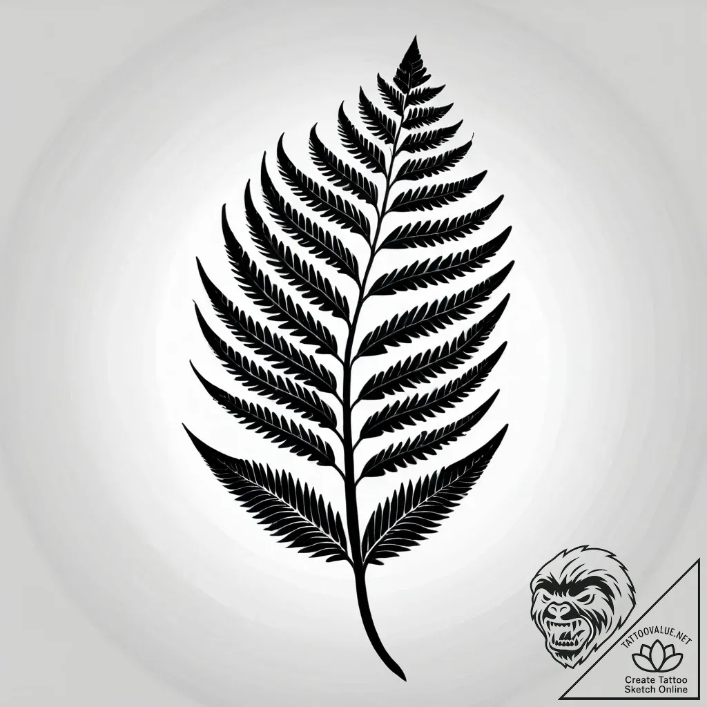 A fern frond unfurling, concept art for tatto... - style Jagger Old - tattoo sketch (09.11.2025 16:19)