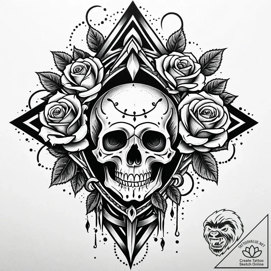 Ancient blade with bleeding edge, artistic ta... - style Jaeger Mini - tattoo sketch (09.11.2025 16:28)