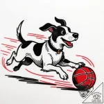 Tattoo sketch, max chasing ball with motion l… – style Flux Inscriptions – tattoo sketch (09.11.2025 16:35)