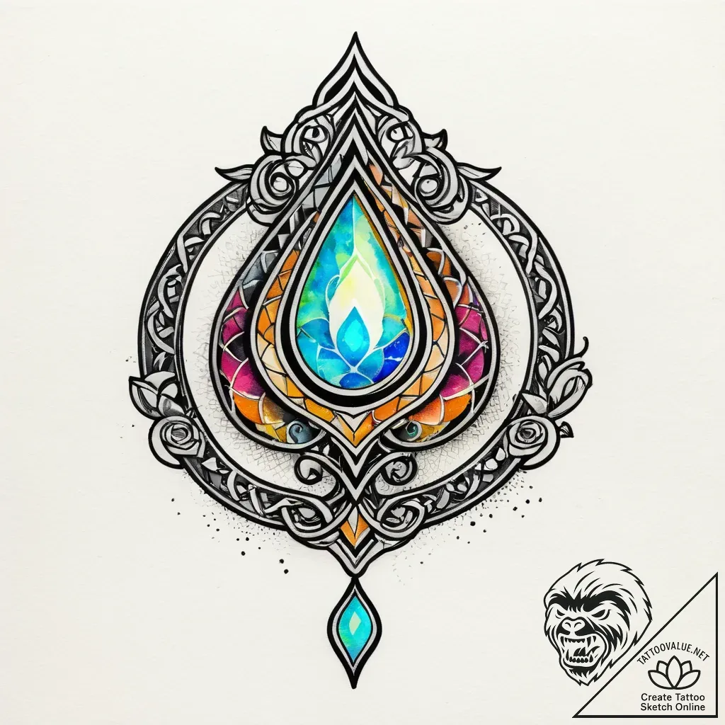 Opal chain binding relic, tattoo flash sheet... - style Jagger Old - tattoo sketch (09.11.2025 16:43)