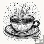 A teacup with a storm inside, ink illustratio… – style Jaeger Simple – tattoo sketch (09.11.2025 16:49)