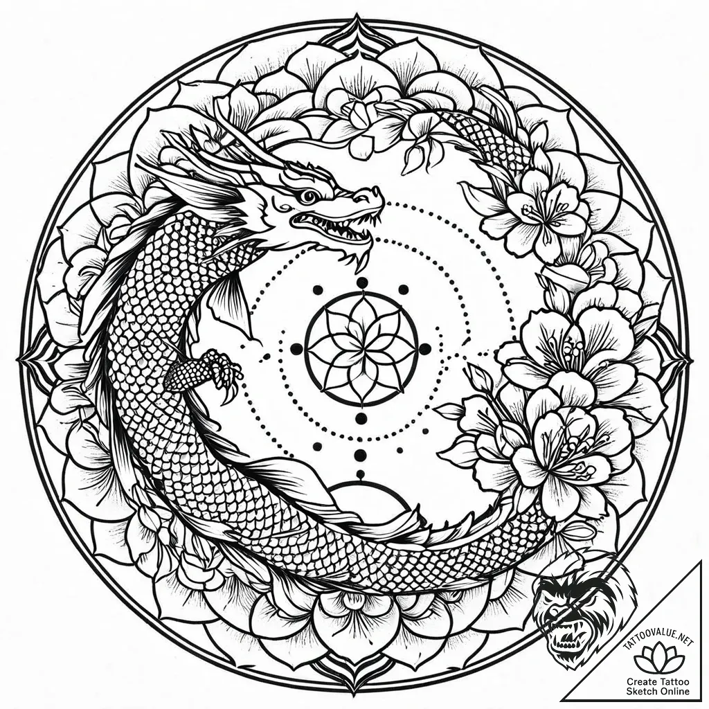Tat tattoo sketch, intricate circular mandala... - style Jaeger Mini - tattoo sketch (09.11.2025 16:52)