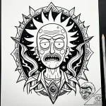 80 сђрёрє рё рјрѕсђс‚рё (rick and morty вђ” р… – style Jaeger Simple – tattoo sketch (09.11.2025 17:01)