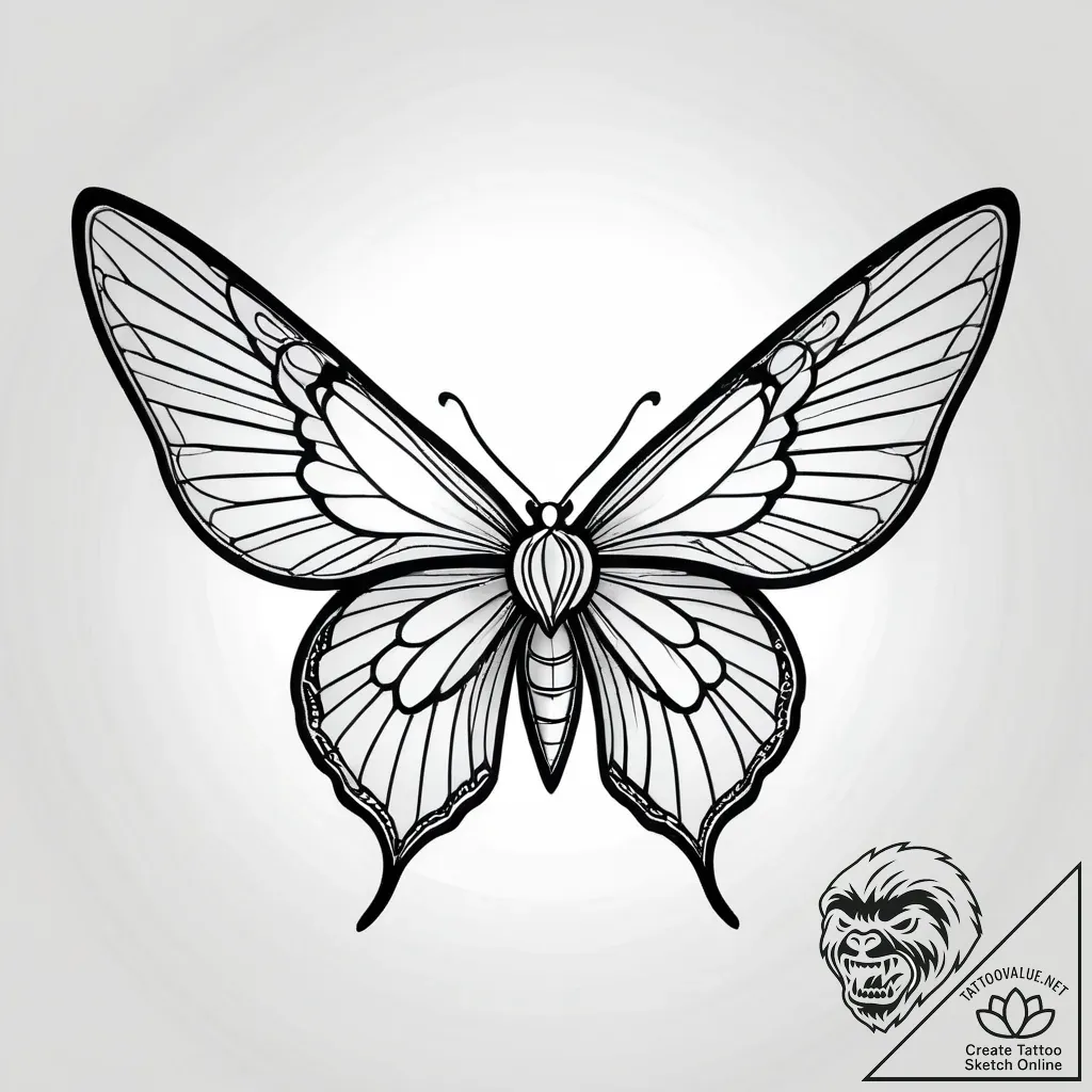 Angelic butterfly leaving light trail, tattoo... - style Jagger Old - tattoo sketch (09.11.2025 17:07)