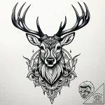 Ashen stag with hollow eyes, artistic tattoo… – style Jaeger Simple – tattoo sketch (09.11.2025 17:37)