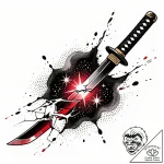 Fallen blade devouring starlight, ink illustr… – style Flux Inscriptions – tattoo sketch (09.11.2025 17:55)