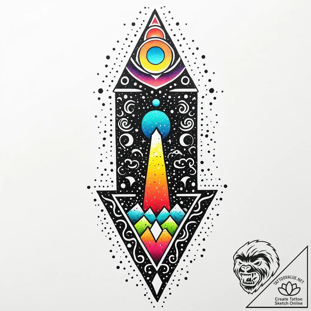 Monolith etched with ancient glyphs, tattoo l... - style Jaeger Mini - tattoo sketch (09.11.2025 18:00)