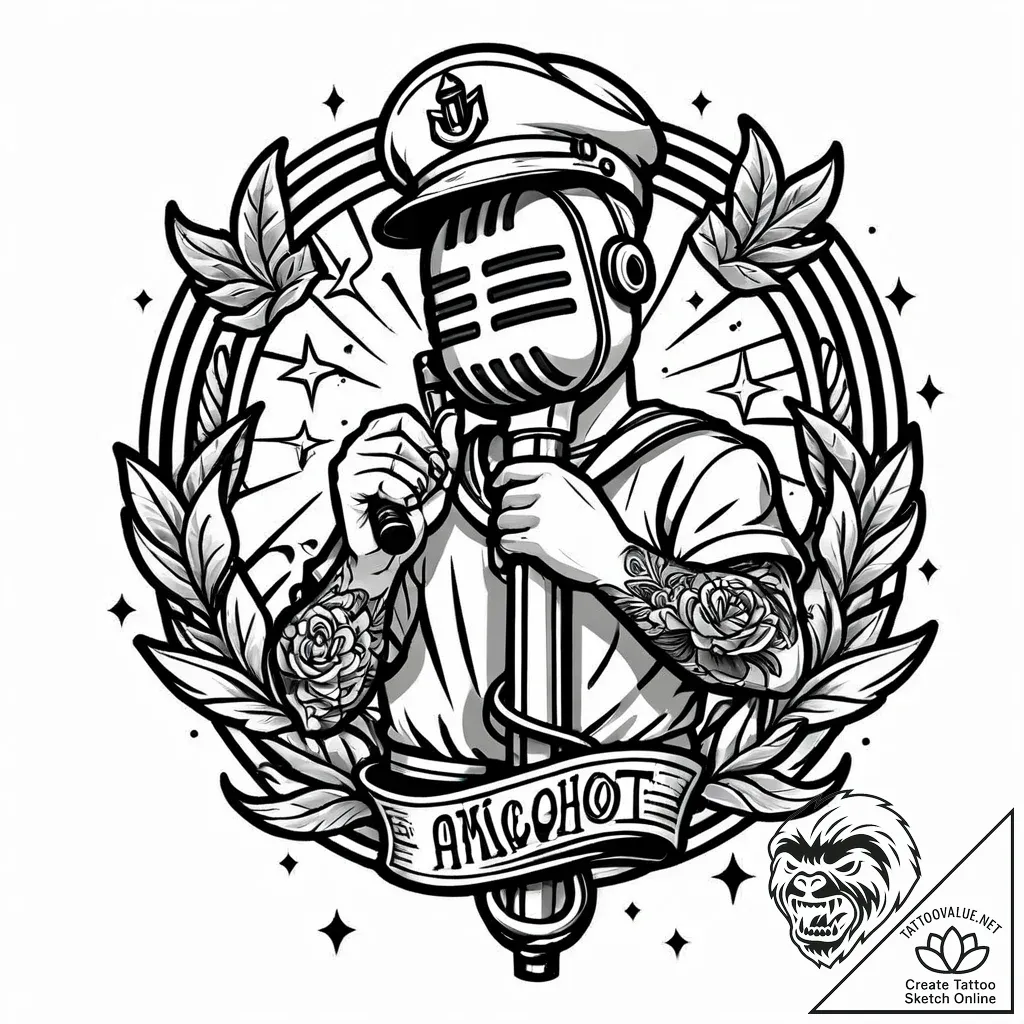 Tat tattoo sketch, rapperвђ™s graffiti style... - style Jaeger Mini - tattoo sketch (09.11.2025 18:13)