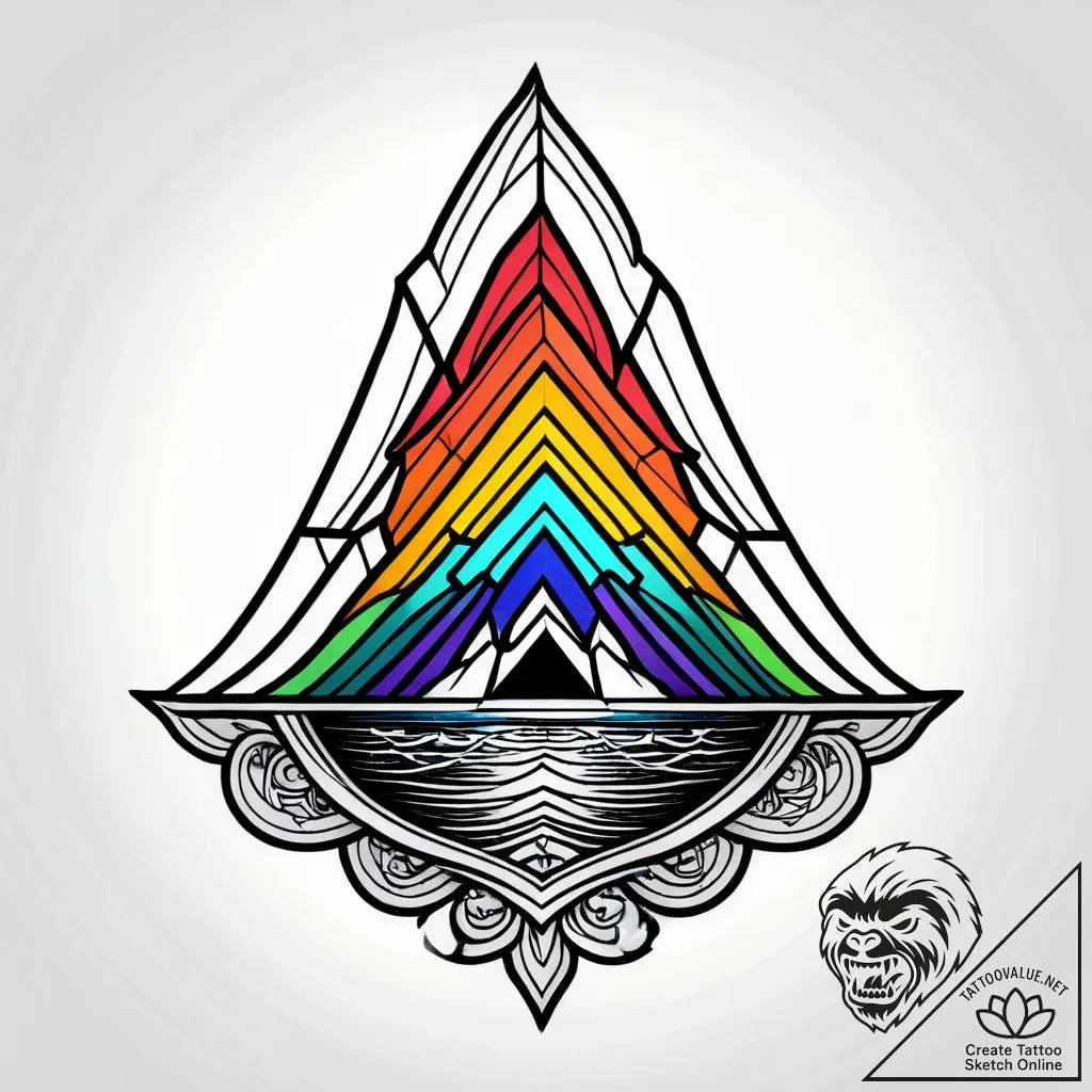 Eye mountain, tattoo line art, vibrant colors... - style Jagger Old - tattoo sketch (09.11.2025 18:16)