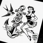 A, tattoo drawing outline, dynamic compositio… – style Flux Inscriptions – tattoo sketch (09.11.2025 18:19)