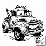 Tattoo sketch, mater rusty tow truck with goo… – style Jaeger Simple – tattoo sketch (09.11.2025 18:22)