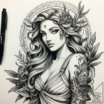 Tat tattoo sketch, realistic portrait of gree… – style Jaeger Simple – tattoo sketch (09.11.2025 18:33)