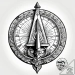 A sundial – style Jagger Old – tattoo sketch (09.11.2025 18:40)