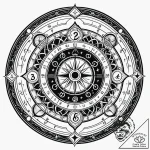Zodiac chart from the time of one’s birth, co… – style Jaeger Simple – tattoo sketch (09.11.2025 18:46)